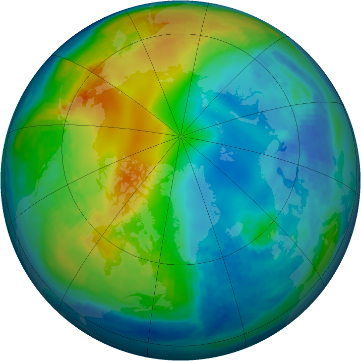 Arctic ozone map for 19 November 2000